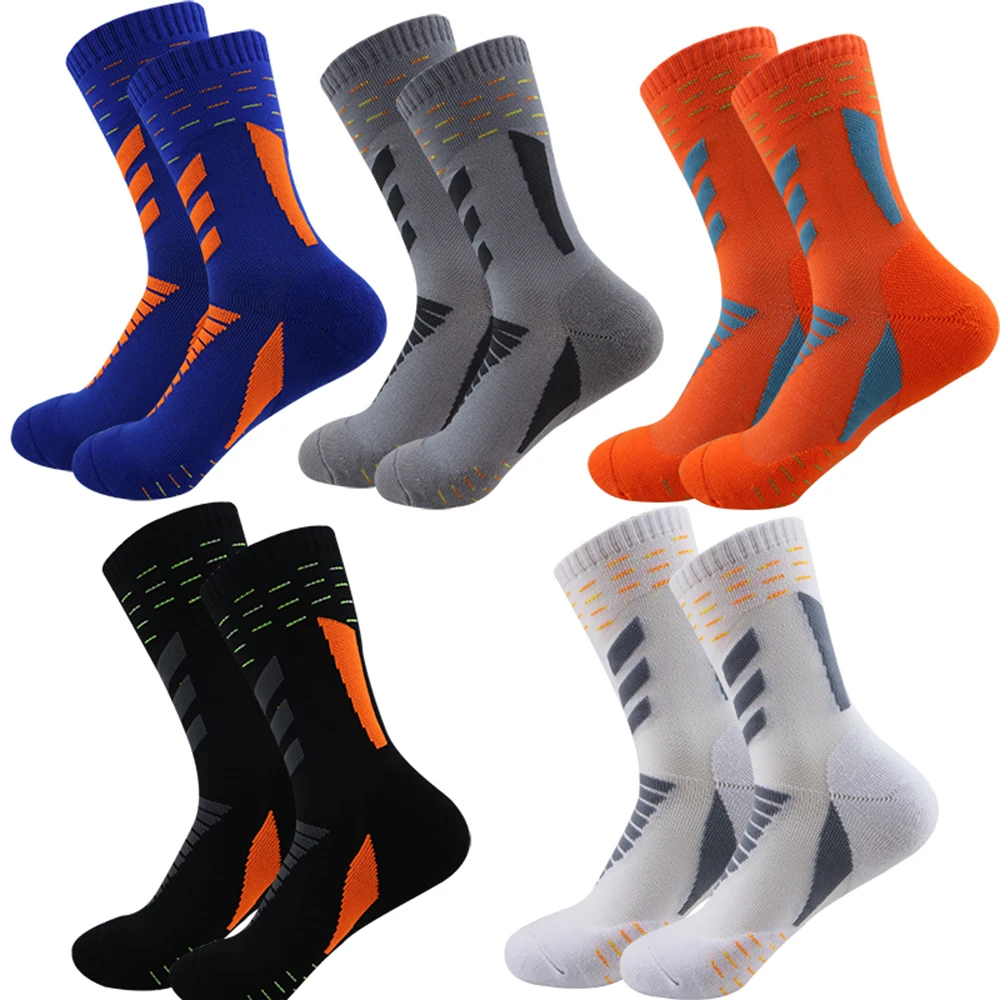 Non-slip training football socks solid color mid-tube socks men's adult football socks mid-tube pure cotton sports socks