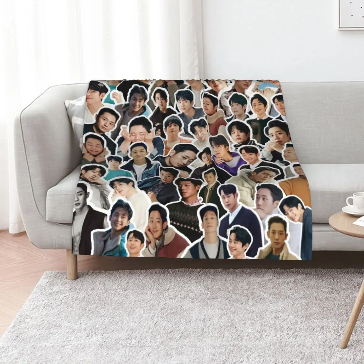Jung Hae In Throw Blanket Kid'S Soft Plaid Plush Decorative Sofas Soft Plush Plaid Flannels Blankets