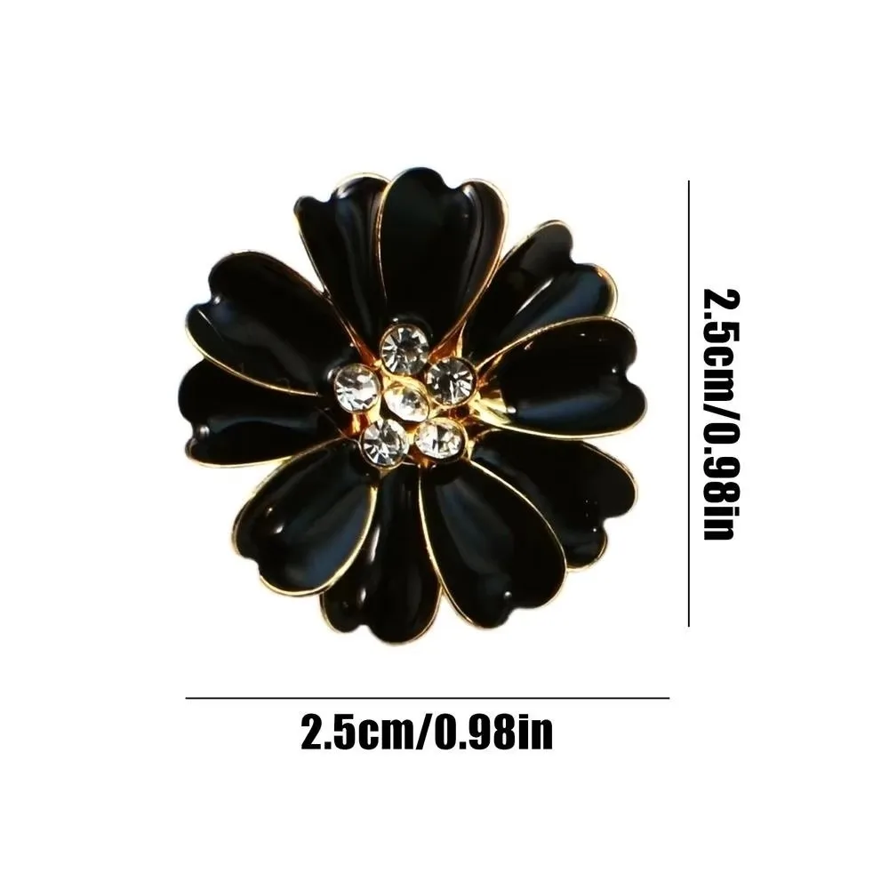 

Flower Shaped Petal Rhinestone Cufflinks Fabric Blouse Buckle Clip Button Cover Cufflinks for Sewing Jeans Dress