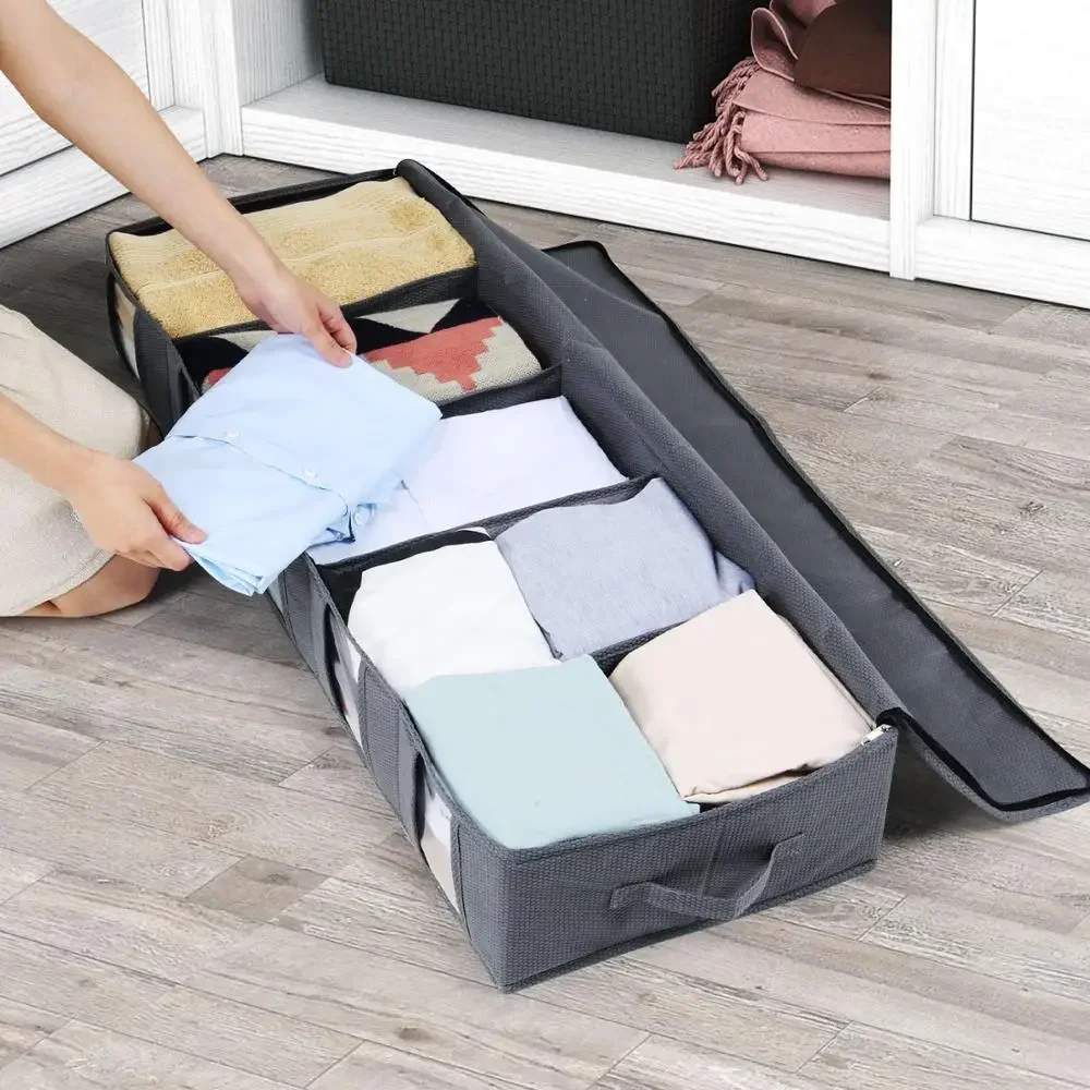 5 grid Rectangle Storage Bag Organizer Box Clothes Quilt Foldable Home