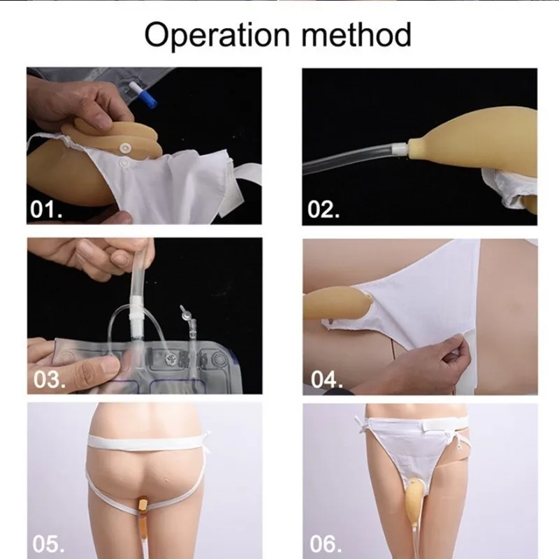 1 مجموعة المحمولة قابلة لإعادة الاستخدام الذكور والإناث كيس البول مبولة مبولة جامع سلس البول #6