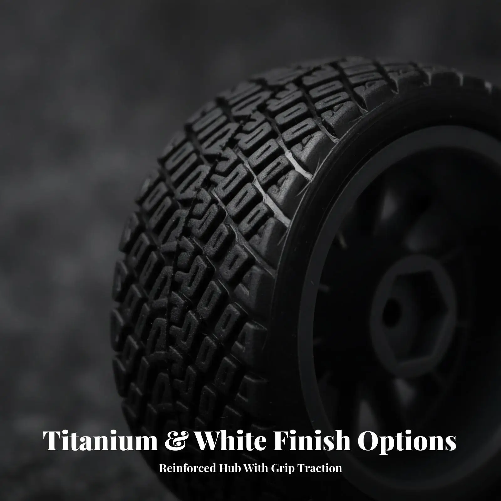 RC Wheel with Treaded Tire 1/10 Scale Wheel Tire Set Accessory Grip Easy to Install for Flat-Surface Driving