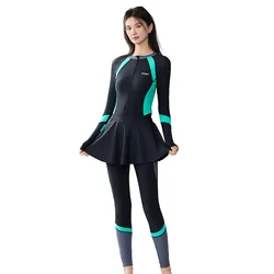Wetsuit Women Snorkeling One Piece Swimsuit Front Zipper Long Sleeve Surfing Rashguard Surf Swimwear Diving Suit Beachwear