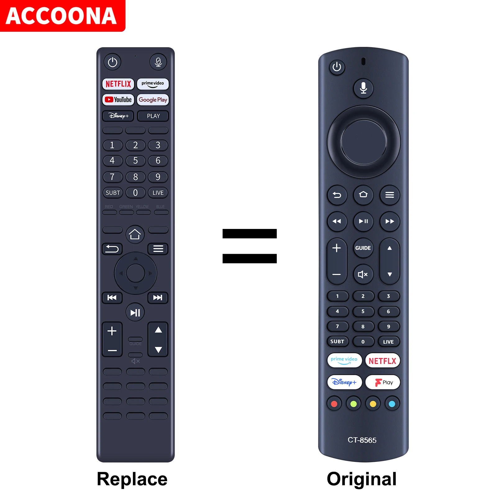 New Replaced Remote Control Fit For TOSHIBA CT-8565 UF3D Ferguson F4320AFR and JVC RM-C3255 and Xiaomi tv f2 without voice