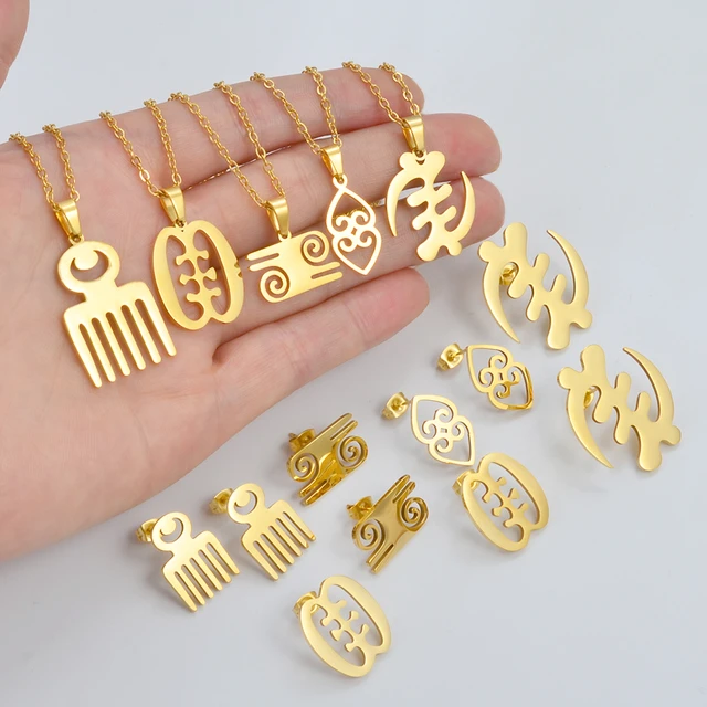 Necklaces Earrings Sets Adinkra Symbols Jewelry Necklace Ghana Adinkra Pendant Aliexpress