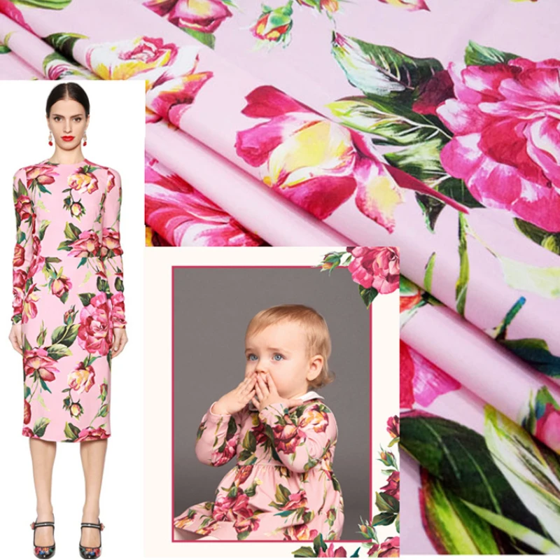 

Brand Fashion Printed Fabric for Dress Children's Wear Polyester Handmade DIY Sew Fabrics Wholesale Cloth Per Meter