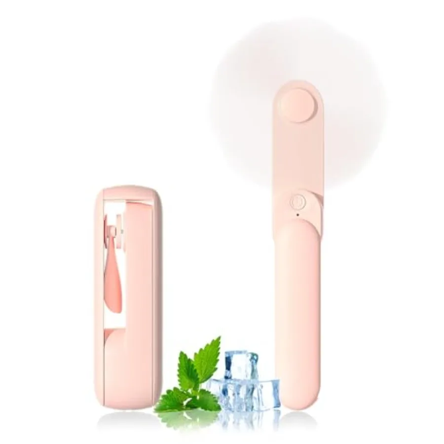 

Portable Handheld Fan, 2 IN 1 Mini Hand Fan, Battery Operated [8-15 Working Hours], USB Rechargeable Personal Foldable Fan for