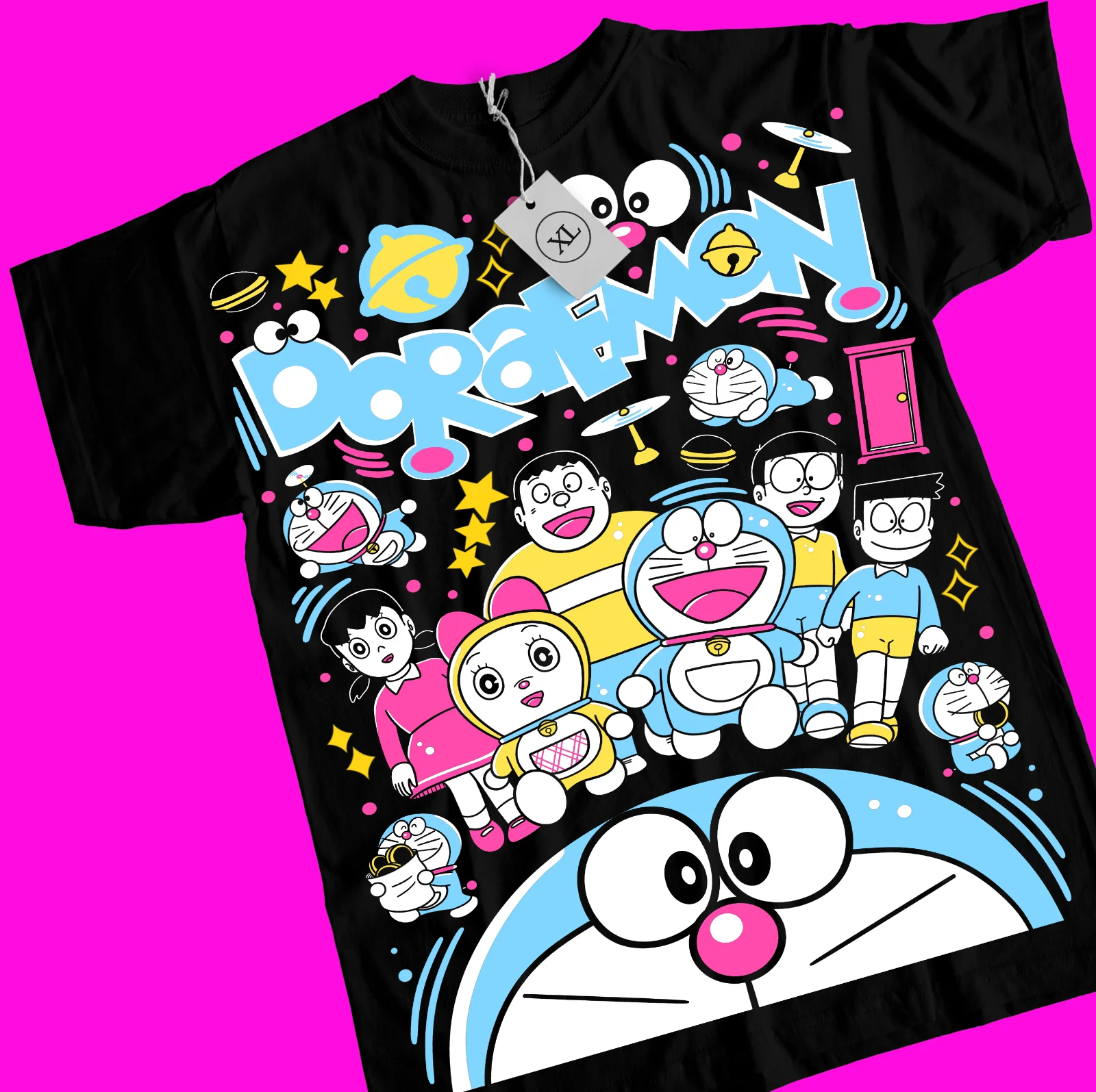 Camisas de Anime Doraemon Nobi Shizuka Gian Dorami Suneo, regalos para niñas, en todos los tamaños