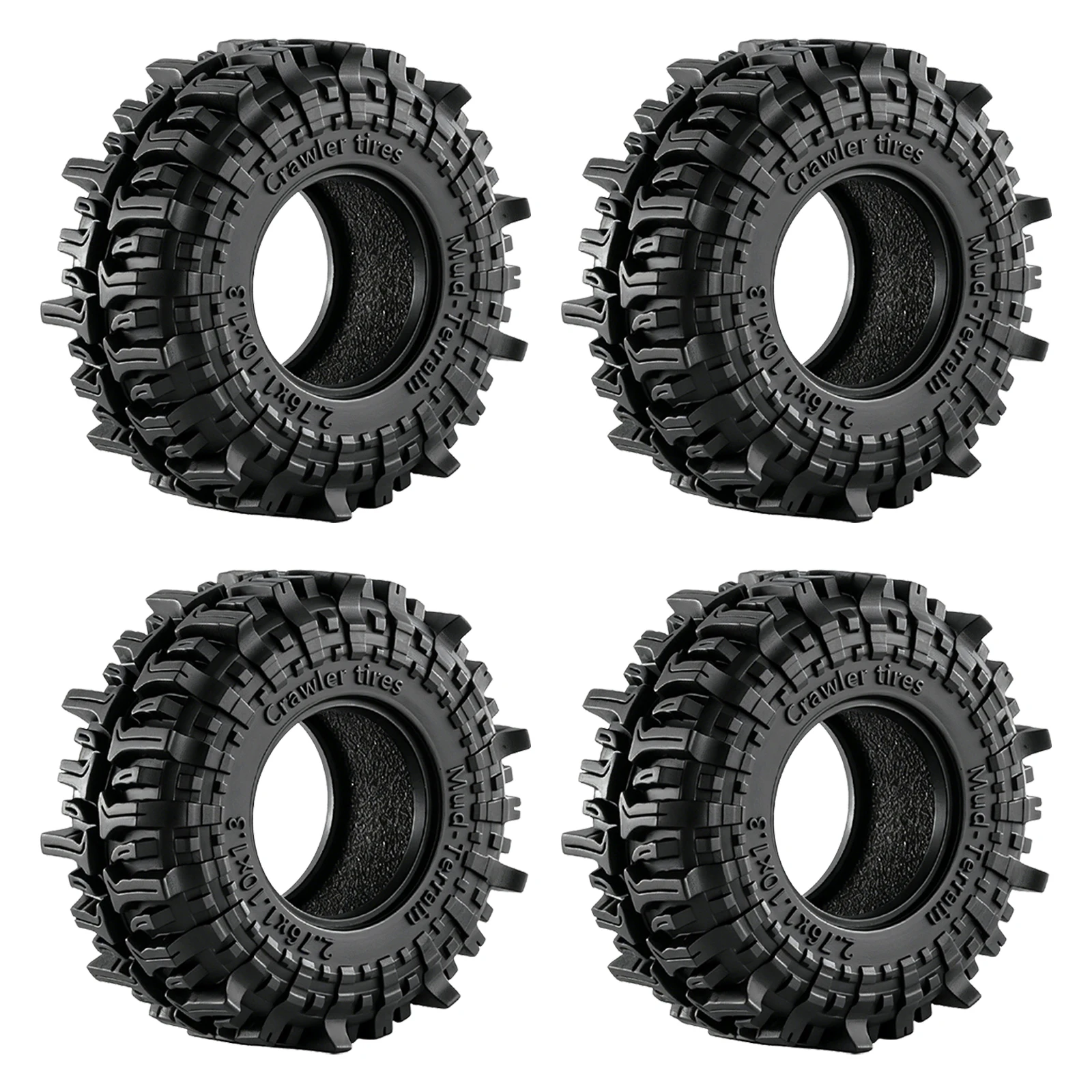 4pcs 1.3 inch 70*28mm Rubber Crawler Tire Tyre for 1/24 1/18 Axial SCX24 AX24 FMS FCX24 TRX4M Ascent-18 RC Crawler Upgrade Parts view 5