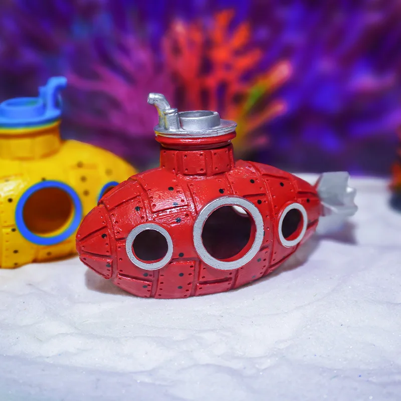 U-Boot Aquarium Dekor Aquarium Shelter Höhle für Fisch Garnelen Verstecken Unterwasser Thema Kreative Aquatische Ornamente Zubehör