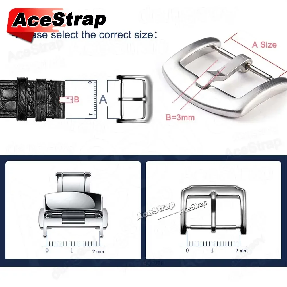 1/3/4/5pcs 16/18/20/22mm Stainless Steel Pin Buckle Leather Silicone Nylon Watchband Clasp Metal Button Replacement Accessories