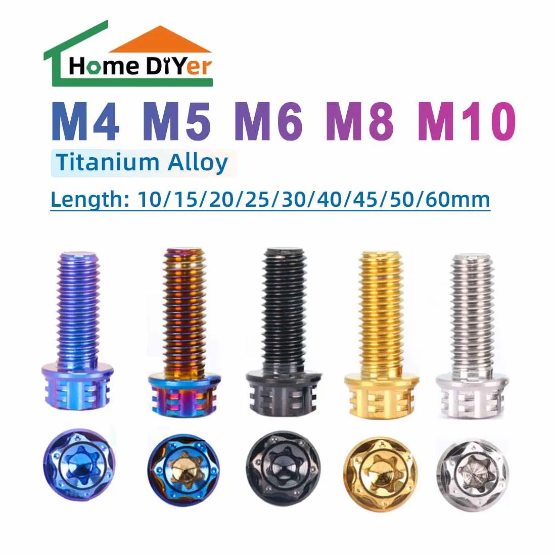 

Titanium Ti Bolt Flange Torx Head Screw M4 M5 M6 M8x10 15 20 25 30 35 40 45 50 55 60 65 70 75 80 85 90mm for Motorcycle Refitted