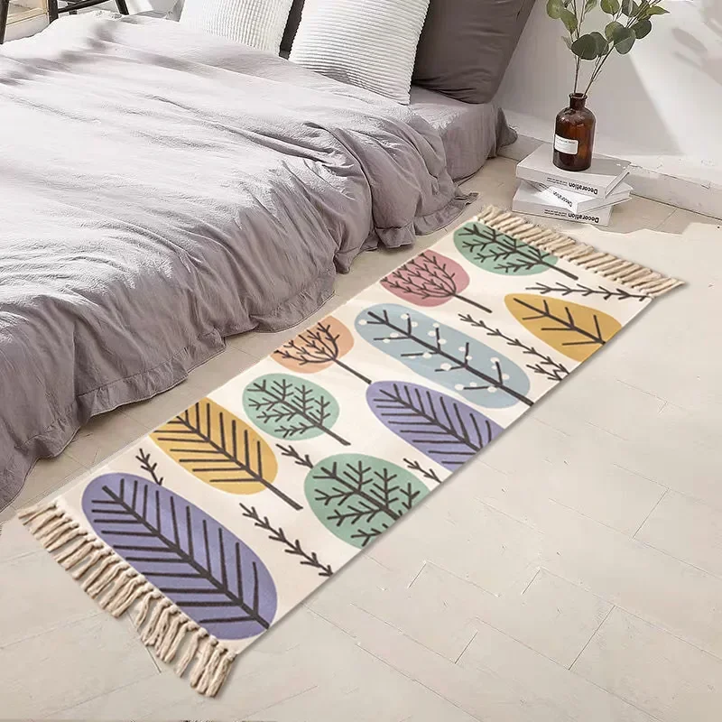 

60x180cm 60x150cm Retro Rugs and Carpet Home Soft Bohemian Tassel Carpets Table Bedside Rug Door Mat for Living Room Home Decor