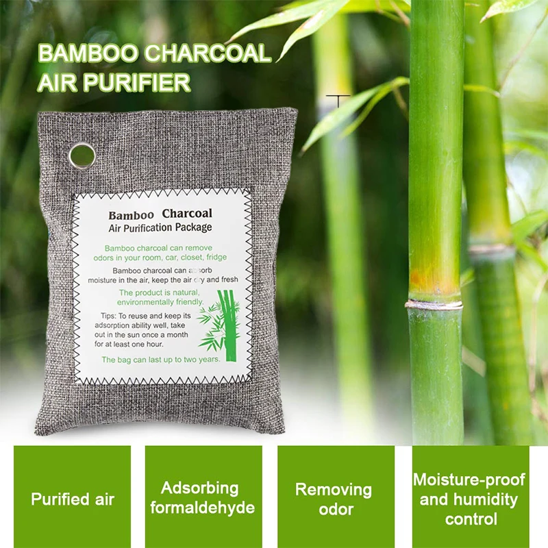 Bamboo Charcoal Air Purifier For Home And Car 200g Natural Air Freshener Formaldehyde Removal Activated Carbon Bag