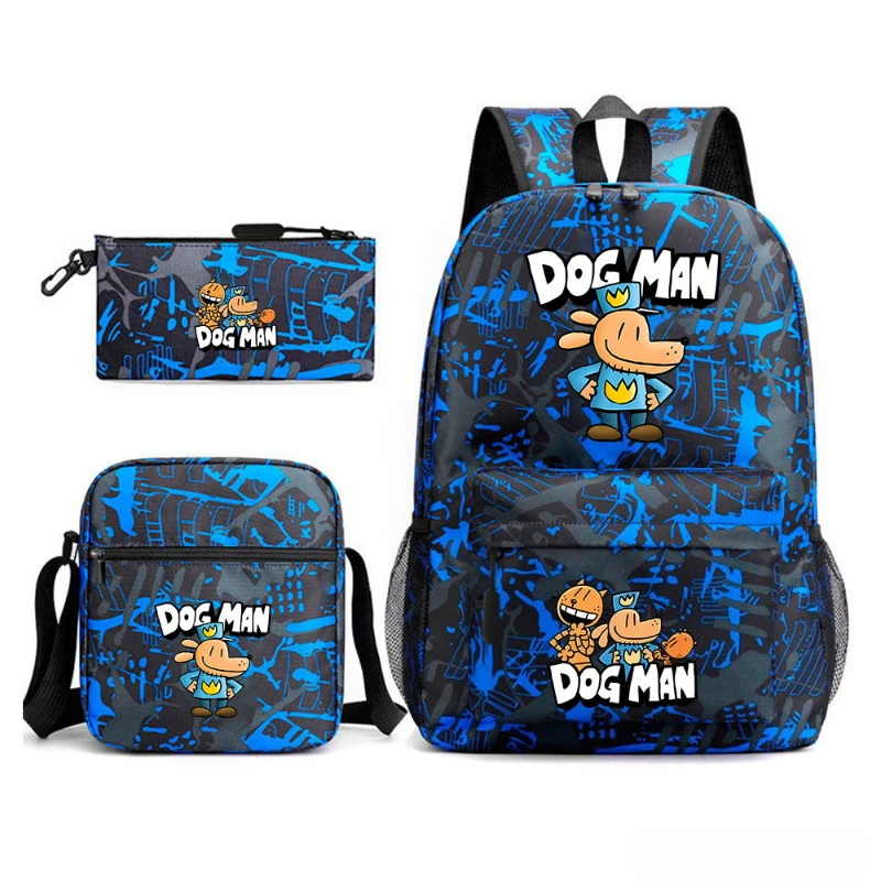 

3 шт./компл. школьный рюкзак в стиле аниме Dogman с сумками на плечо, пенал, студенческий рюкзак с рисунком собаки и человека, уличные дорожные рюкзаки, подарок