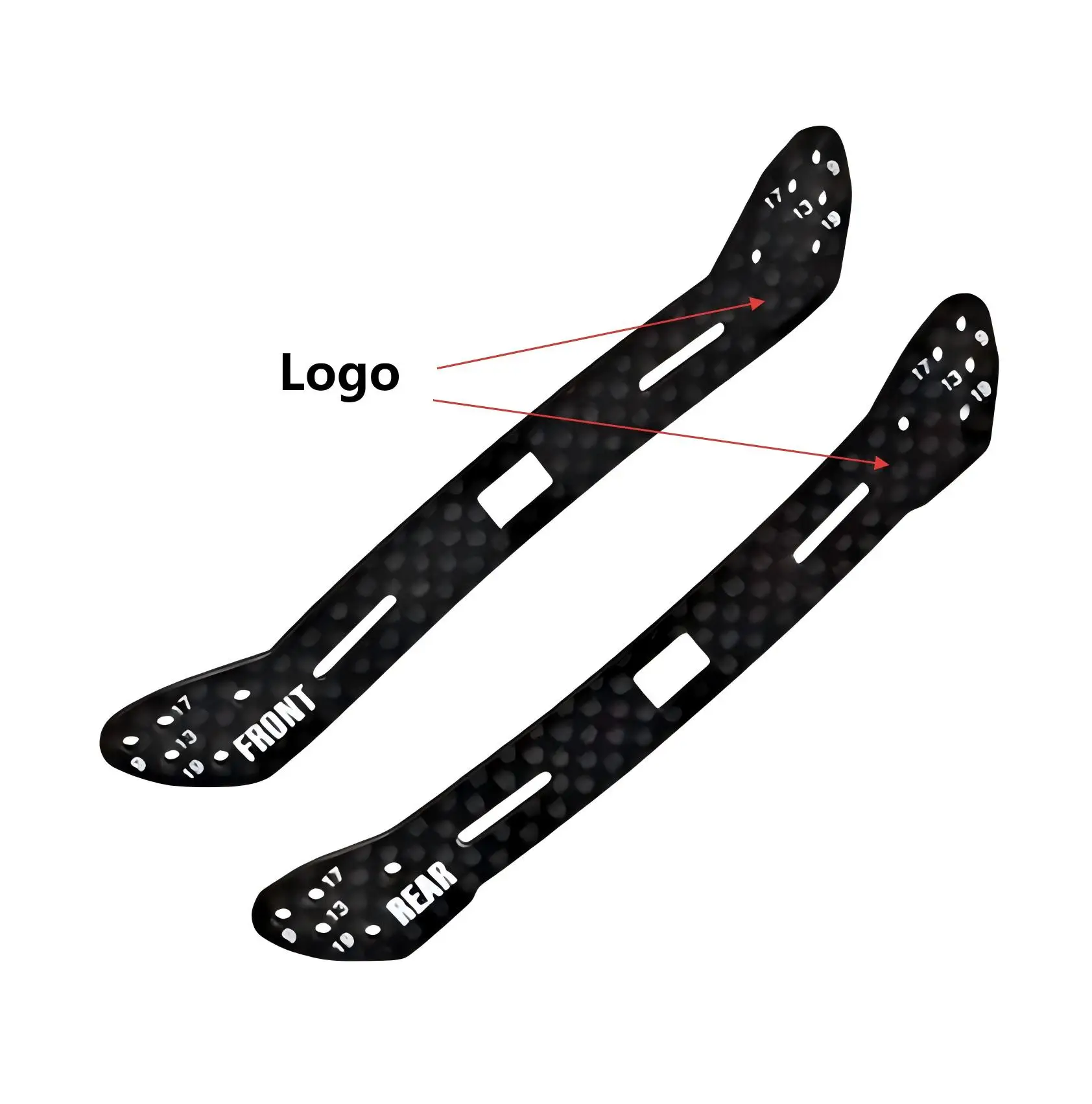 DIY 4WD Car Parts Carbon Fiber 2.0mm Black with White Lettering Front Spoiler 2020J-CUP for Tamiya 95284/95285 Models