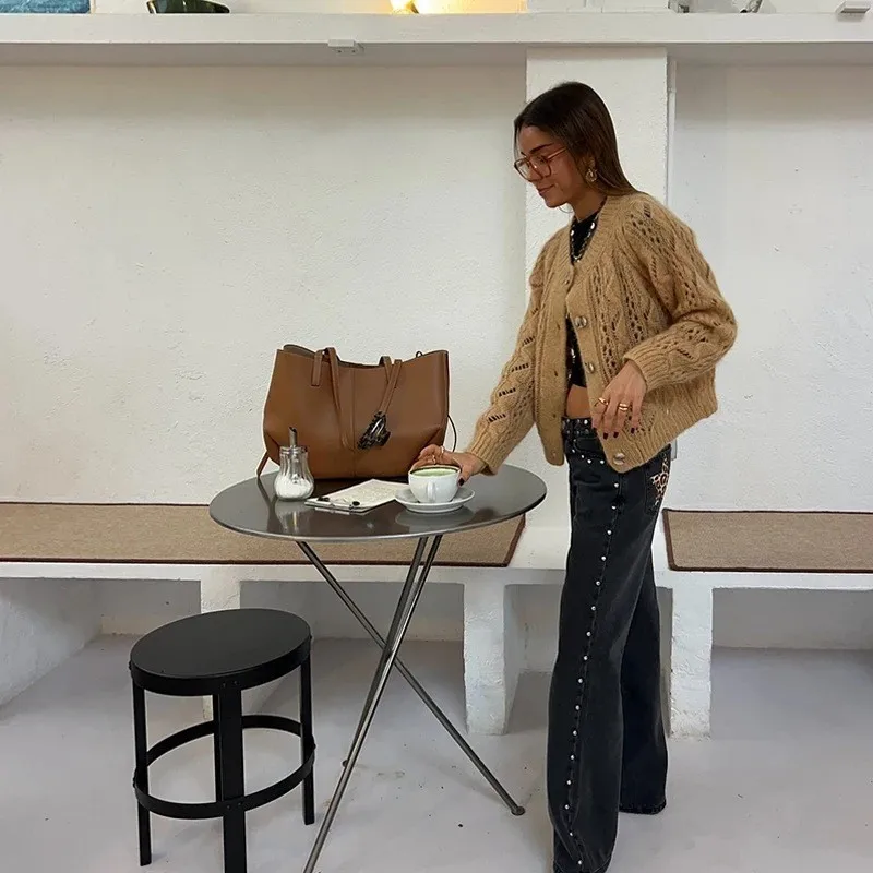 레오파드 스타 청바지 Y2K 여성 새로운 패션 하이 웨스트 지퍼 스트레이트 청바지 여성 캐주얼 streetwear 하라주쿠 힙합 블랙 바지