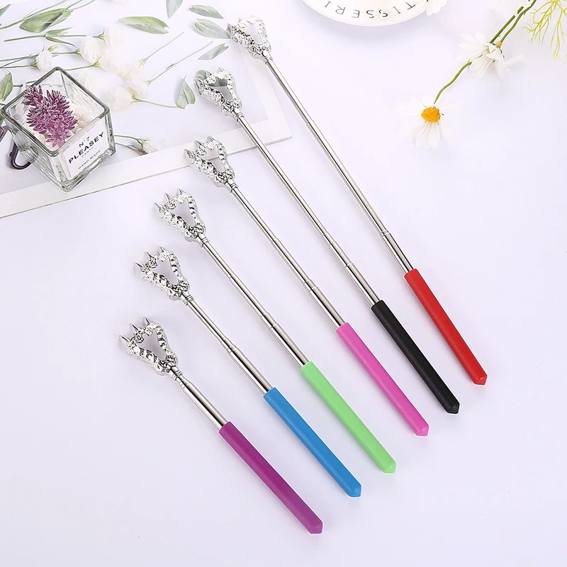 Stainless Steel Back Scratcher Telescopic Dinosaur Claw Metal Back Itch Scratcher For Old Man Easy Massage Relax Handicrafts