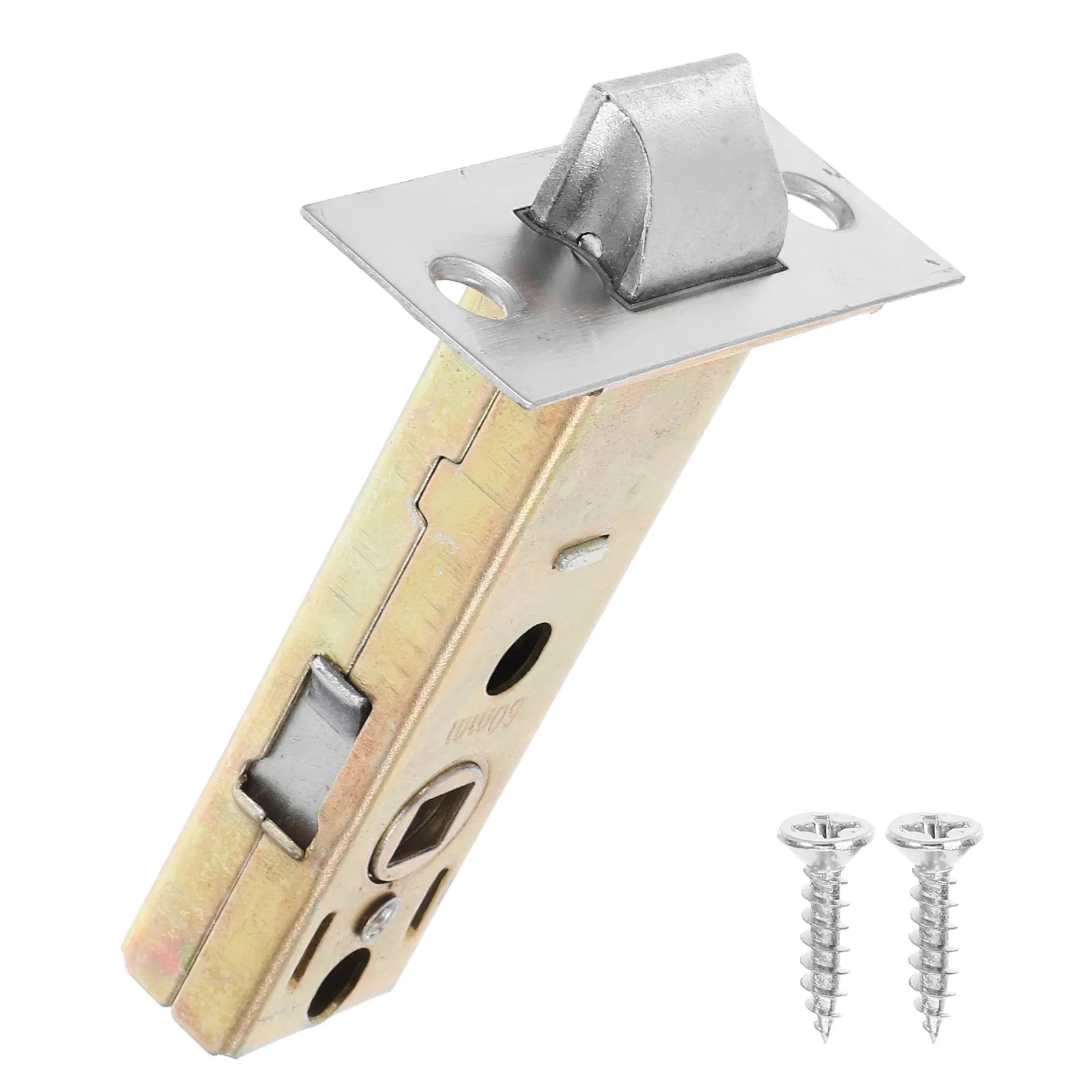 Stainless Steel Interior Door Lock Replacement – Tubular Mortise Latch Handle, Golden Finish, 60mm Adjustable