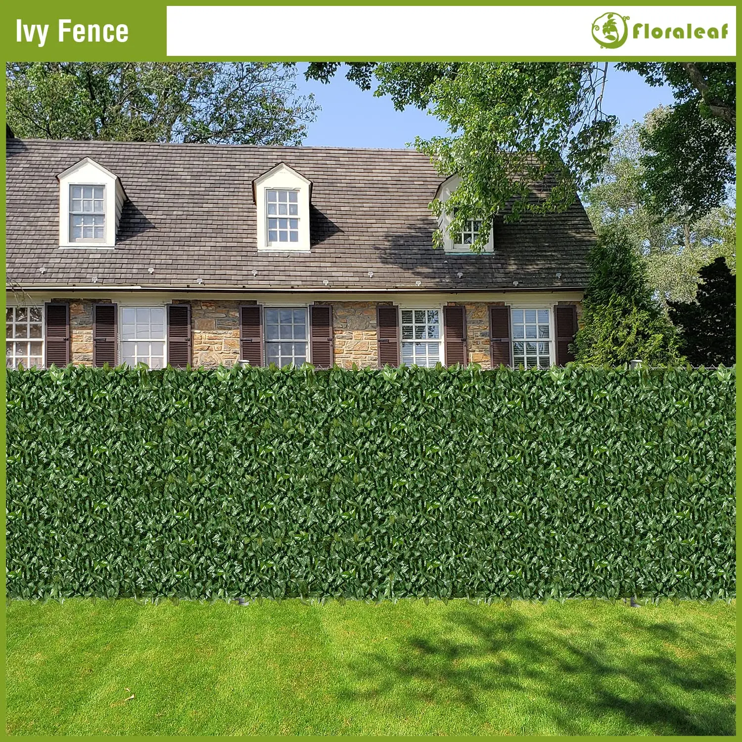 4'x20' Artificial Ivy Privacy Fence Screen Mesh Backing Leaf Wall Panel for Indoor&Outdoor Garden Patio, Customized