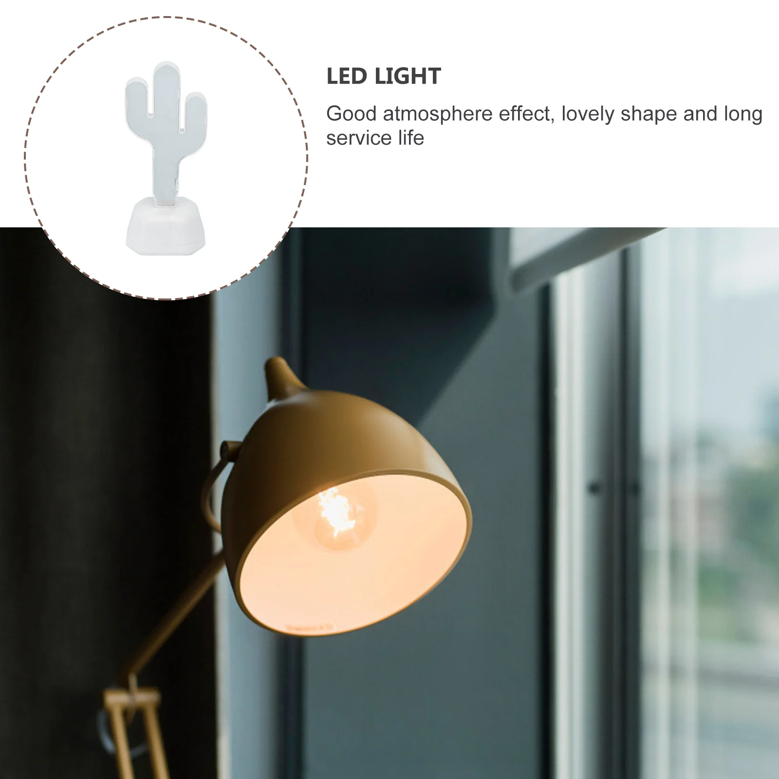 

Creative Cactus Shape Tunnel Lamp Mirror Surface Led Night Light Home Decoration Wedding Christmas Party Light Sign For Bedroom