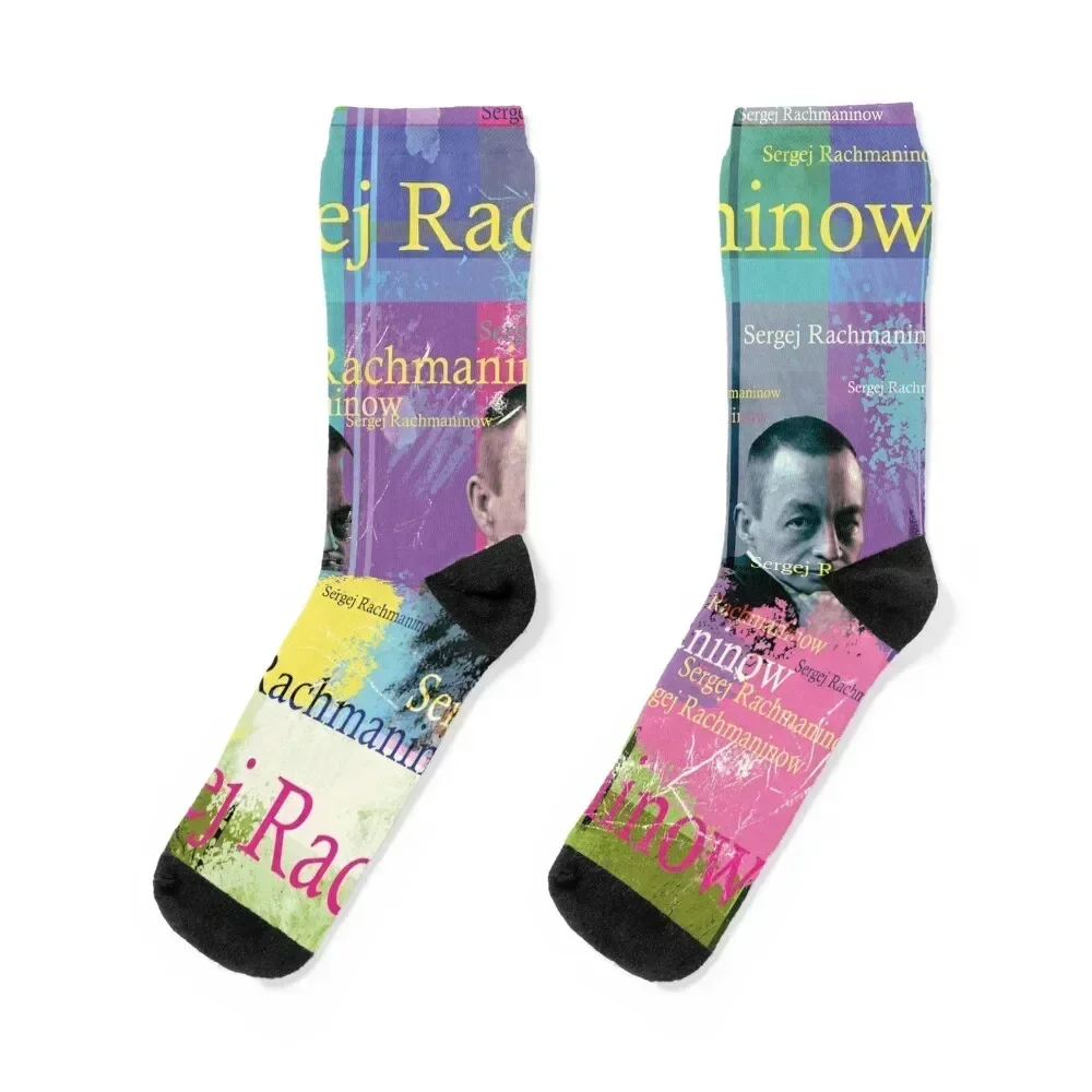 

Sergei Rachmaninov portrait Socks sports stockings with print Novelties gift Men Socks Women's