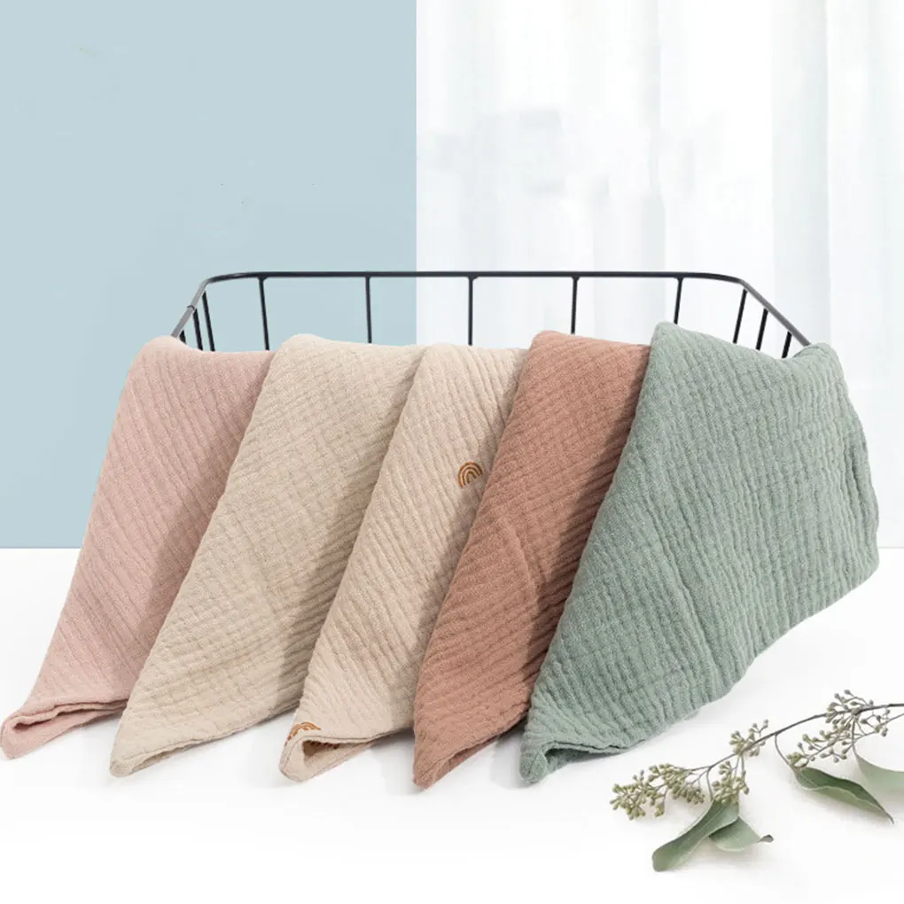 5 pezzi panno per il viso in cotone per bambini morbido cotone e lino assorbenti asciugamani per bambini mussola quadrati asciugamano per neonato panno per ruttino set quadrato