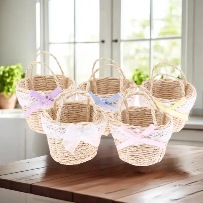 Giocattolo del cestino in rattan in miniatura per casa delle bambole in scala 1/12, decorazione della cucina della casa delle bambole Accessorio per giochi di finzione