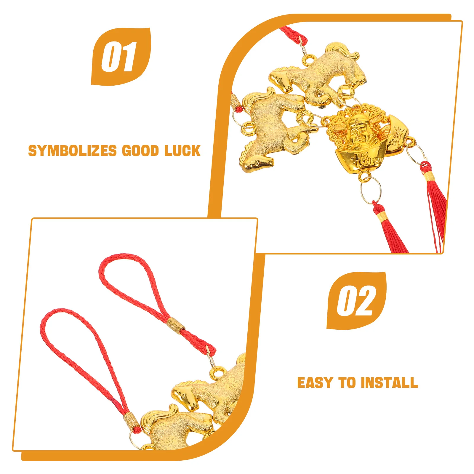 10 قطعة السنة الصينية الجديدة حلي معلقة شرابة حمراء زودياك الحصان محظوظ السحر الازدهار زينة مهرجان الربيع 2026