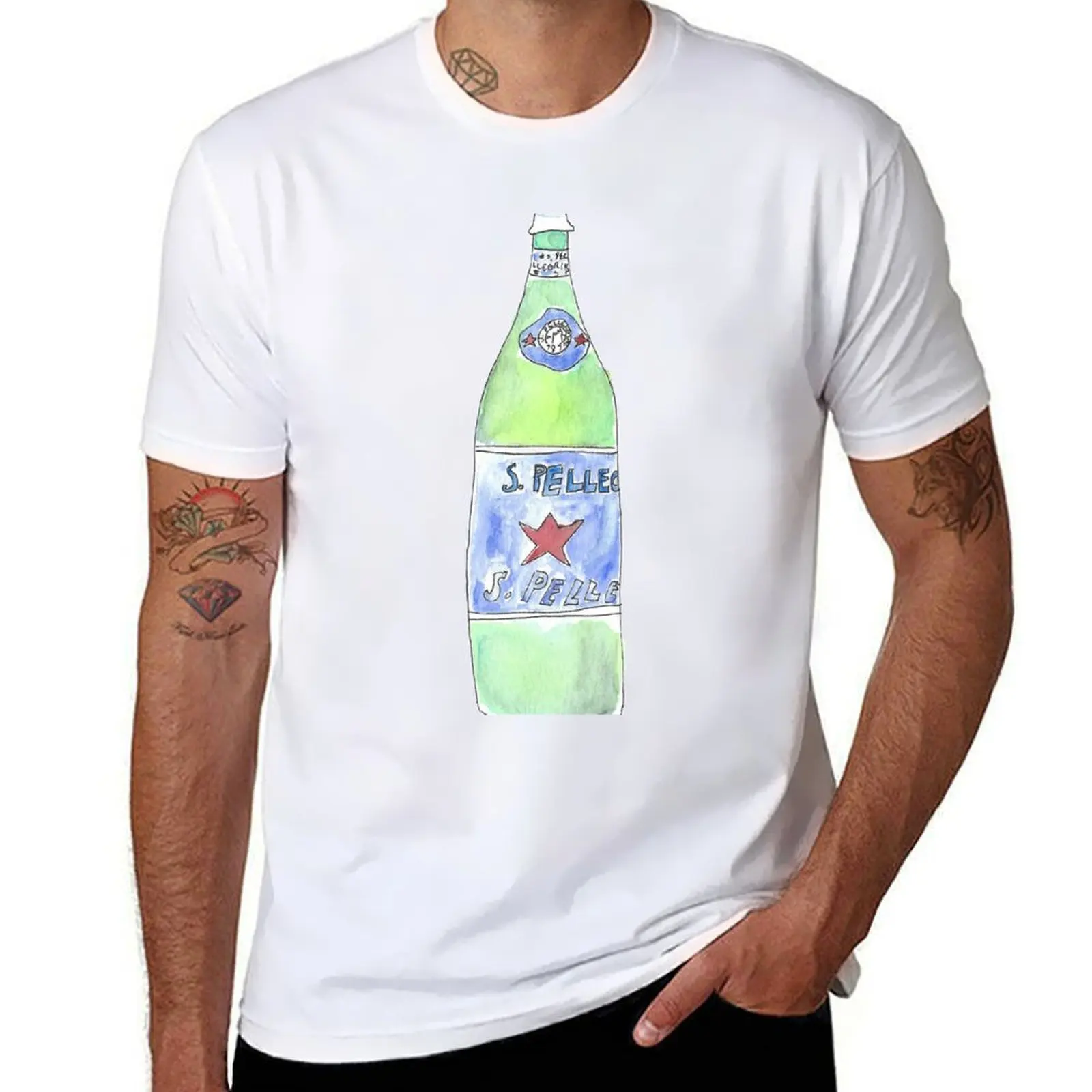 T-Shirt Mann Grafik T-Shirts druckt Hemden t Pellegrino San Humor t mit funkelnden Hemden Wasser T-Shirts lustig für Dunkelheit