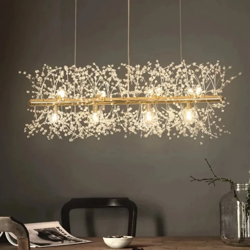 cristal lustre para sala de estar dandelion light luxo lampada pingente minimalista moderno restaurante casa 01