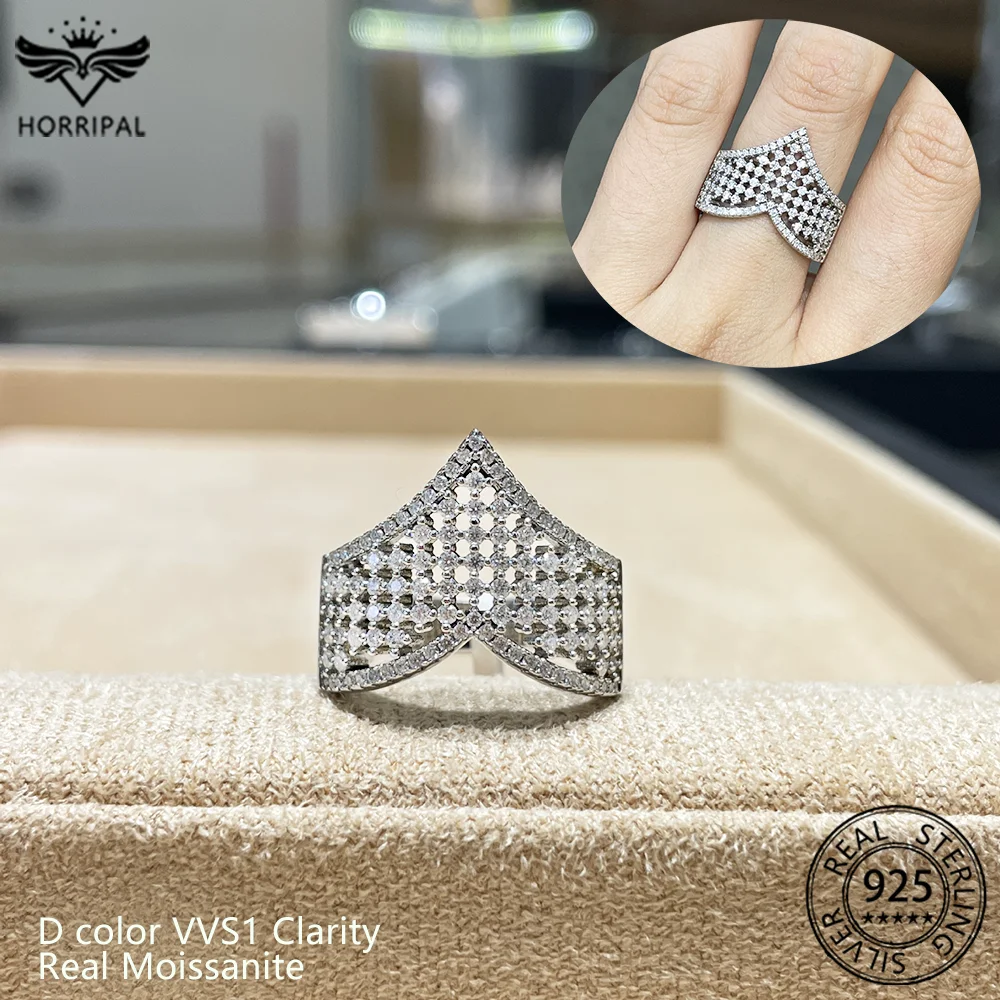

Luxury Design Moissanite Ring Full Lab Diamond with GRA Certificate Original Sterling Silver Fine Jewelry for Women High Quality