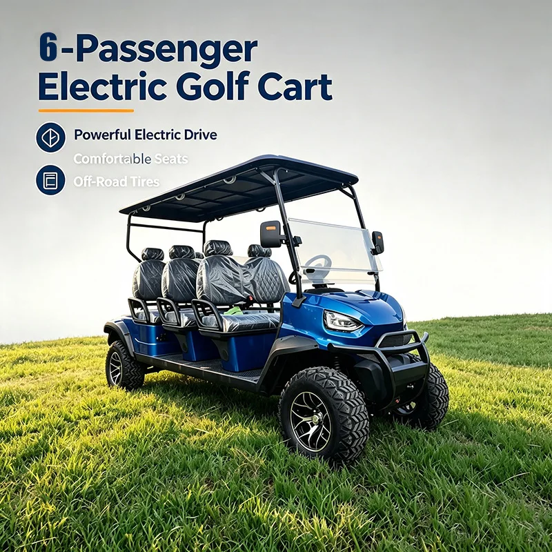 Customizable Spacious 2–8 Seater Electric Family Golf Cart — Long-Range Sightseeing Vehicle Ideal for Group Outings