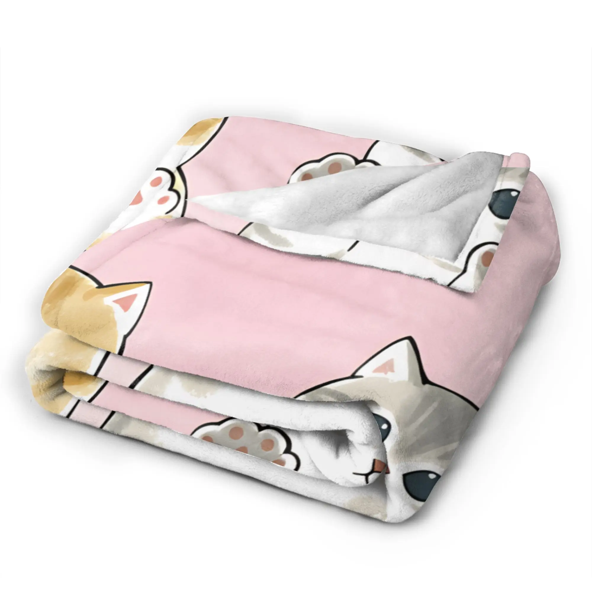 Mofusand Warm Soft Blanket  Children Plush Throw Blanket Street Trend Couch Chair Flannel Bedspread Sofa Bed Cover