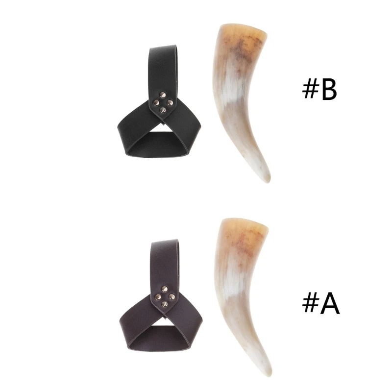 

DXAA Vikinges Mugs Vikinges Drinking Horns with Leather Holsters,Beer & Wine Goblets Halloween Faire LARP Cosplay Costume