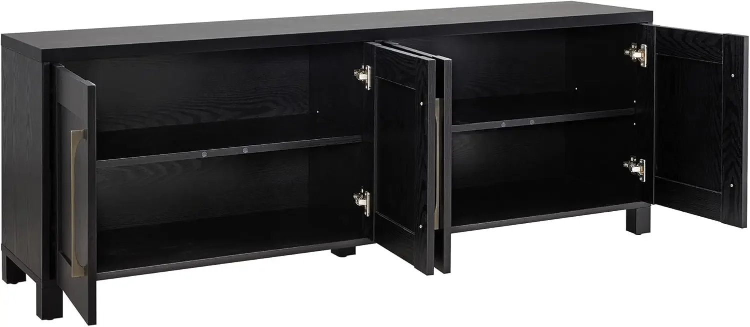 Mueble TV rectangular para televisores de hasta 80" en veta negra.