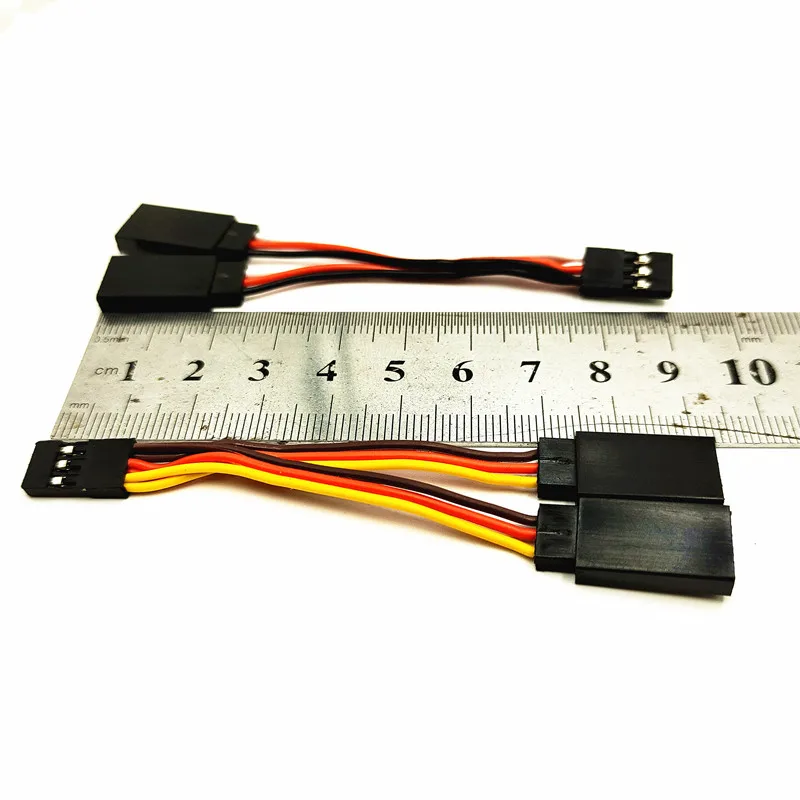 5Pcs JR/Futaba Style Servo Splitter Cable 1 Male to 2 Female Dupont 2.54 Connector Extension Wire for RC Car Airplane Helicopter