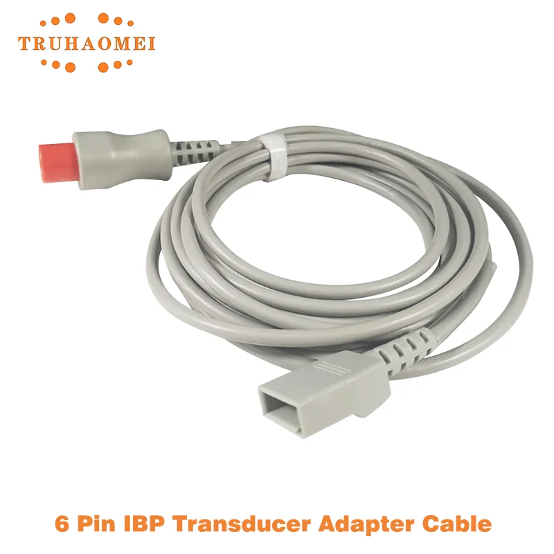 Cable de Presión Arterial Invasivo de 6 Pines, Cable Adaptador de Transductor IBP para Utah, para Monitores de Pacientes Spacelabs, Mindray y Goldway
