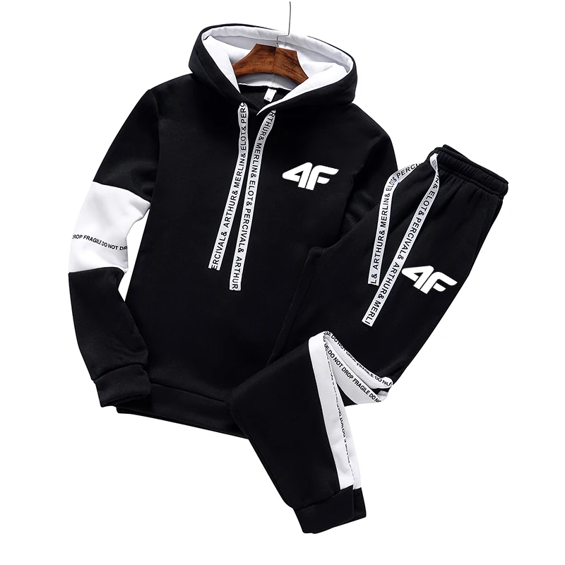 

Hot Sale Men's Tracksuit Hooded Long Sleeves Casual Sports Single Piece Sweatshirts And Daily Sweatpants Comfort Outdoor Jogging