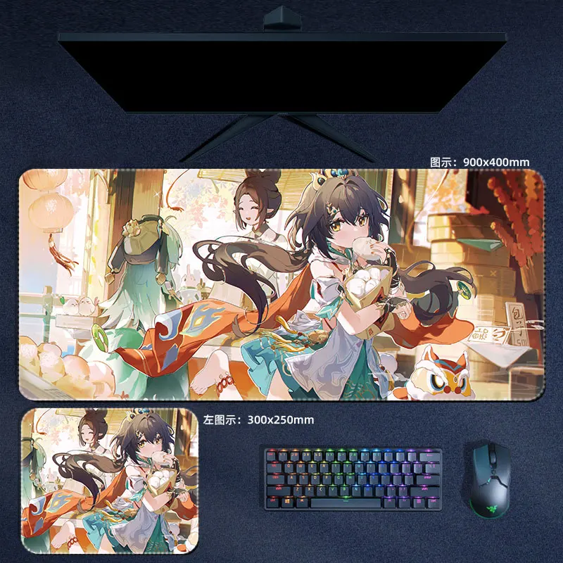 Honkai Star Rail Mouse Pad Yunli Jade Large XXL Mousepad Computer Keyboard Padding Anime Pc Gaming Accessories Desk Mat