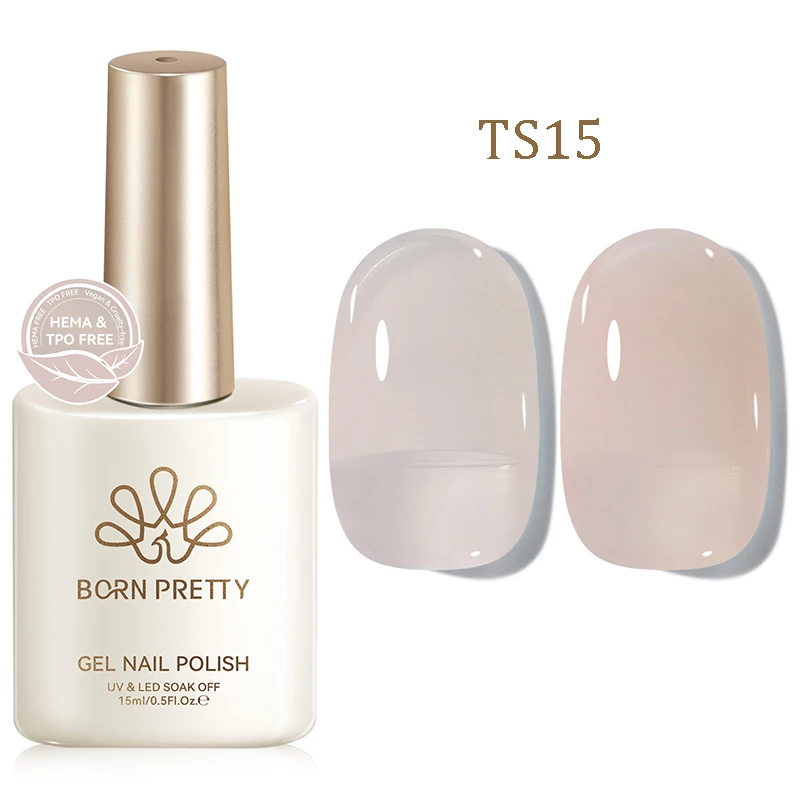 BORN PRETTY 15 ml Jelly Gel Polish Milky White Nude Glitter Soak Off LED UV Gel Semi Permanent Nail Art Maniküre Gel Lack