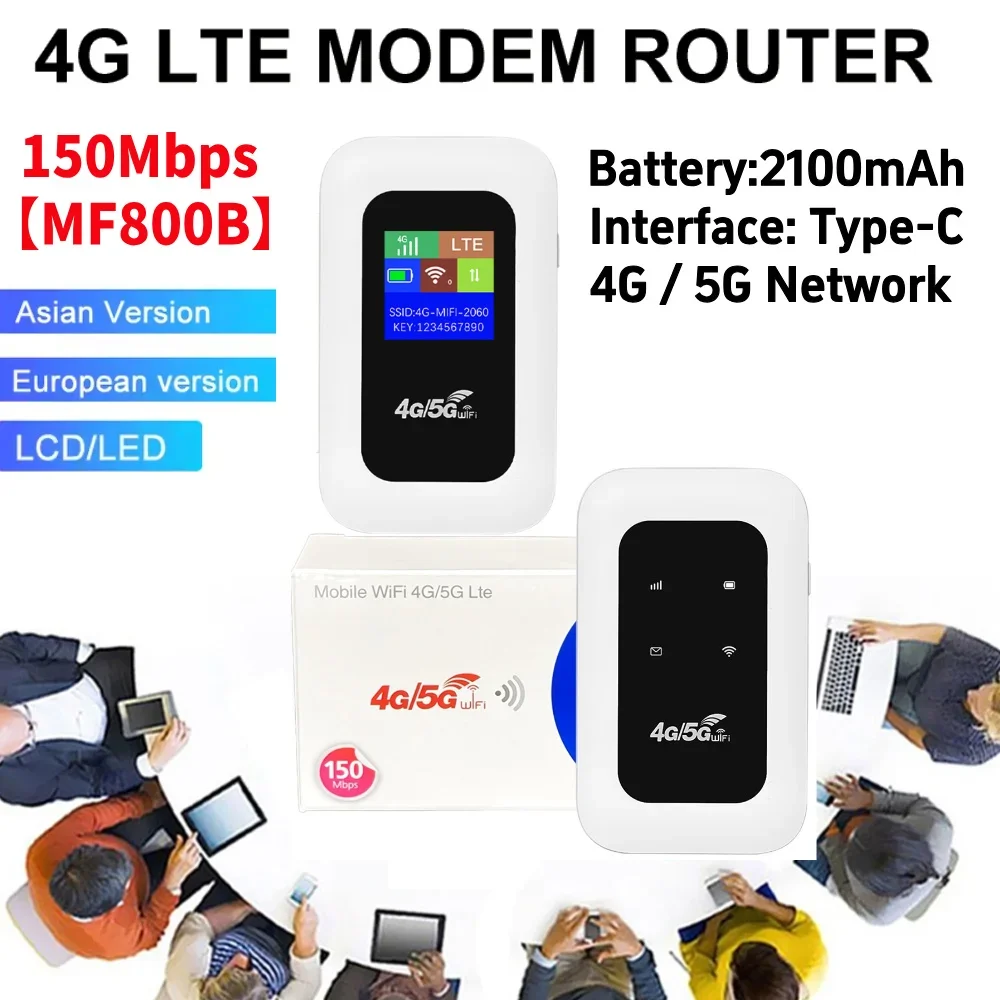 

4G LTE Router Wireless WiFi Router 150Mbps Mini Outdoor WIFI Hotspot 2100mAh with SIM Card Slot 4G MiFi Router for Home Car
