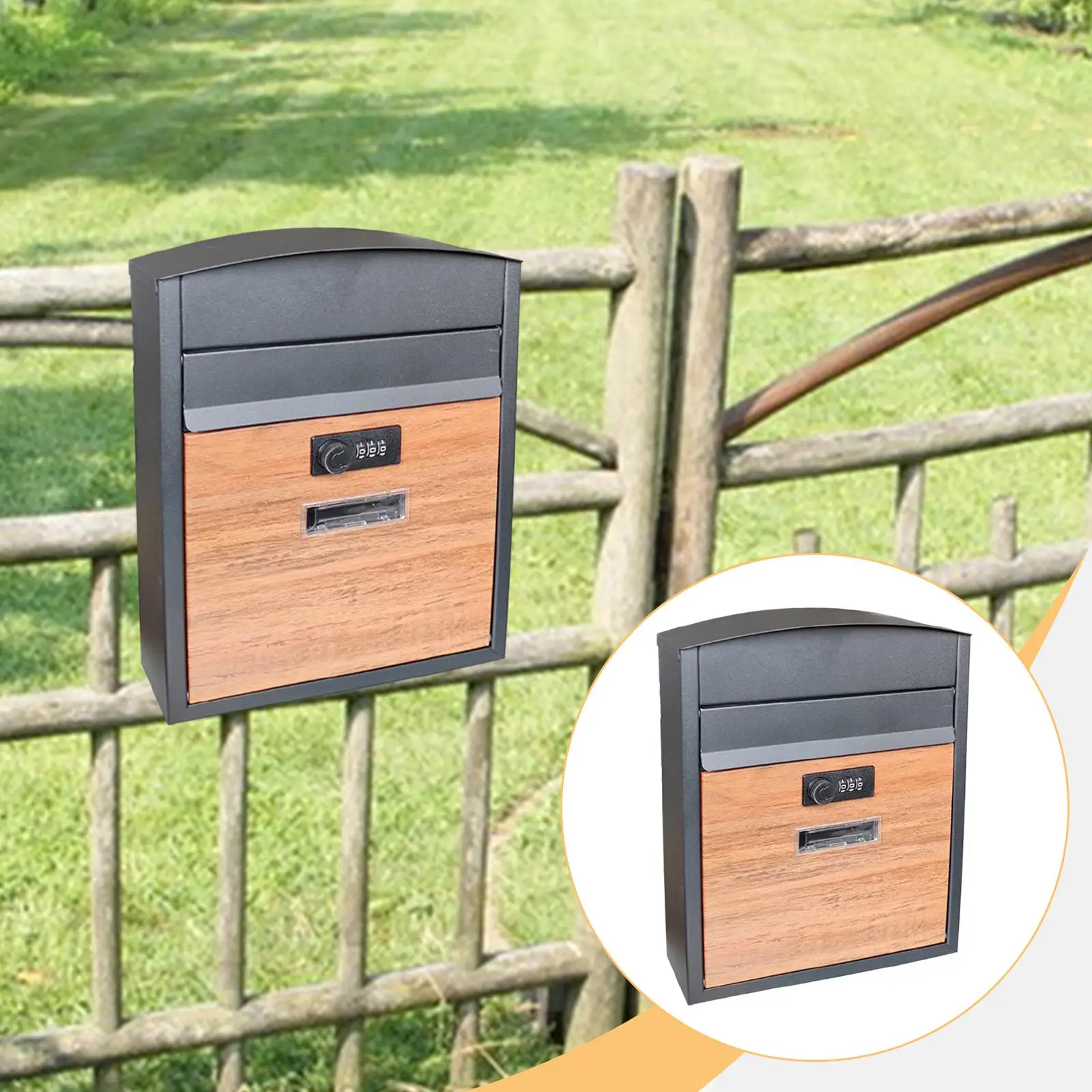 

Mailbox Letterbox Iron Decorative Secure Password Lock Weatherproof Gifts Accessories for Garden House Home Outdoor Gate