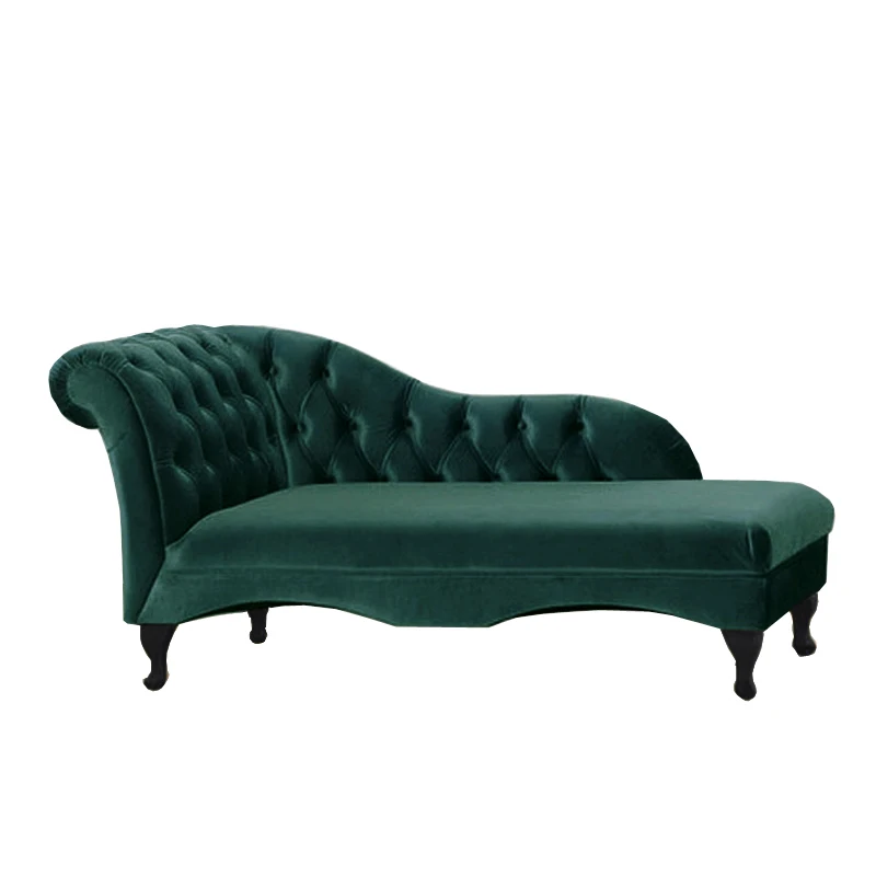 

American fabric concubine chair small apartment bedroom leisure beauty couch small sofa single solid wood concubine couch lying