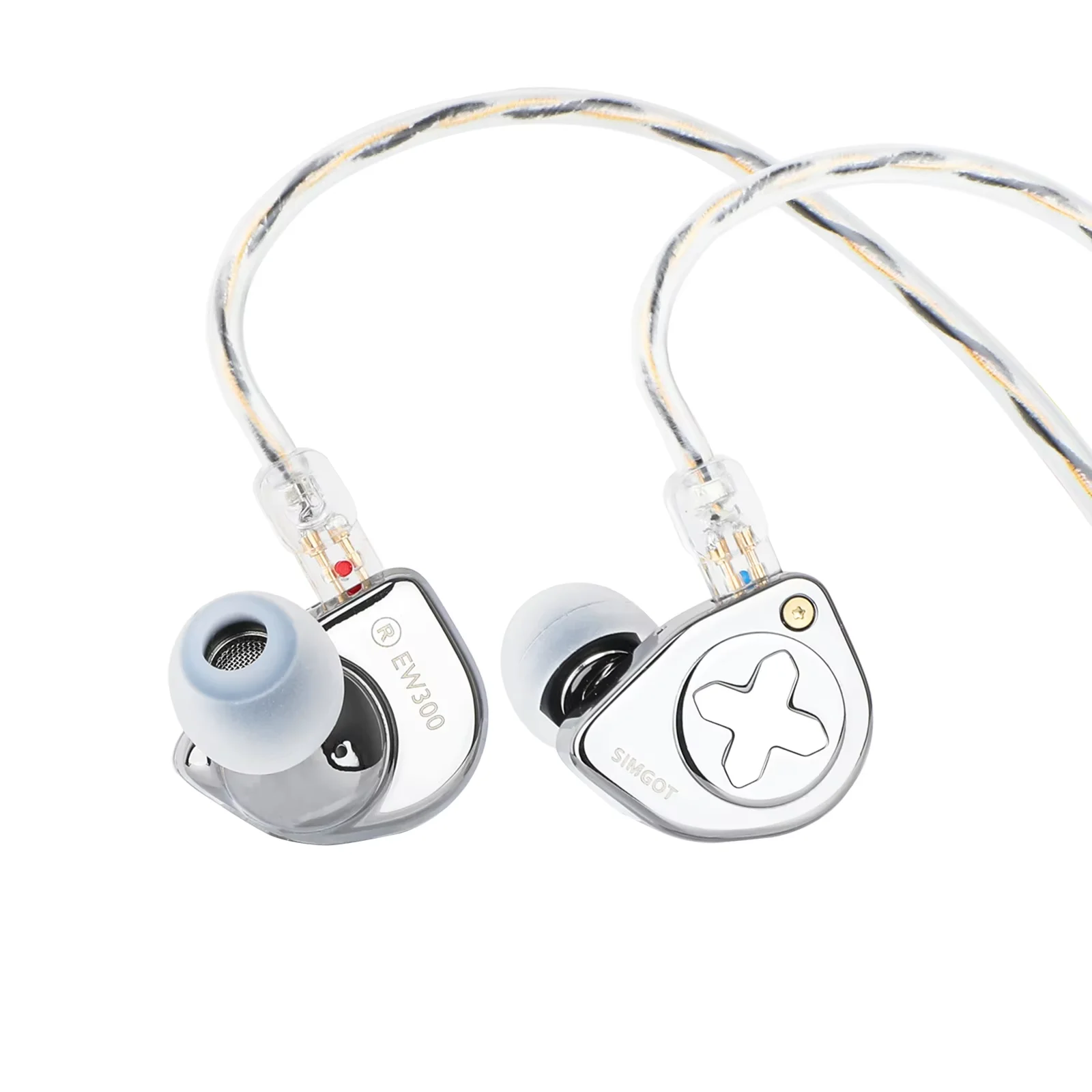 SIMGOT EW300 Hybrid IEM Earphones 1DD+1Planar+1PZT Silver-Plated OFC