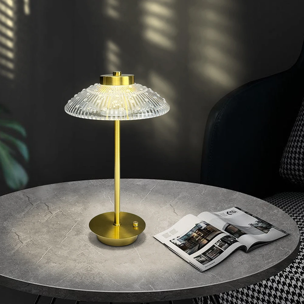

Crystal Table Lamp Touch Sensor Portable Cordless Acrylic Desk Lamps Bar Restaurant Night Lights Rechargeable Led Stand Light