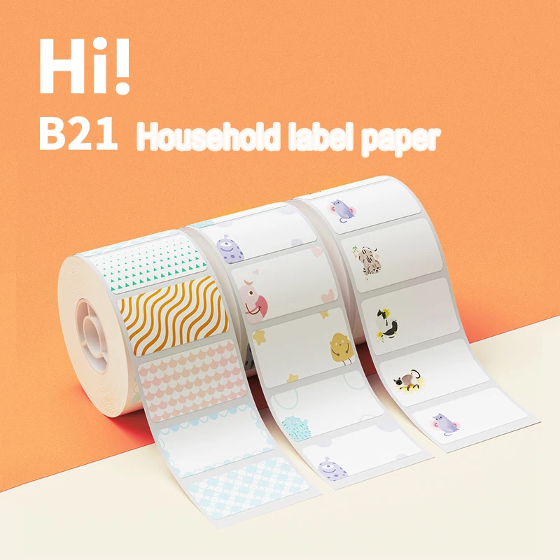 Cute  Fresh Printing Paper Thermal Label Paper B21 Label Printer Waterproof  Oil-proof Home Storage File Classification