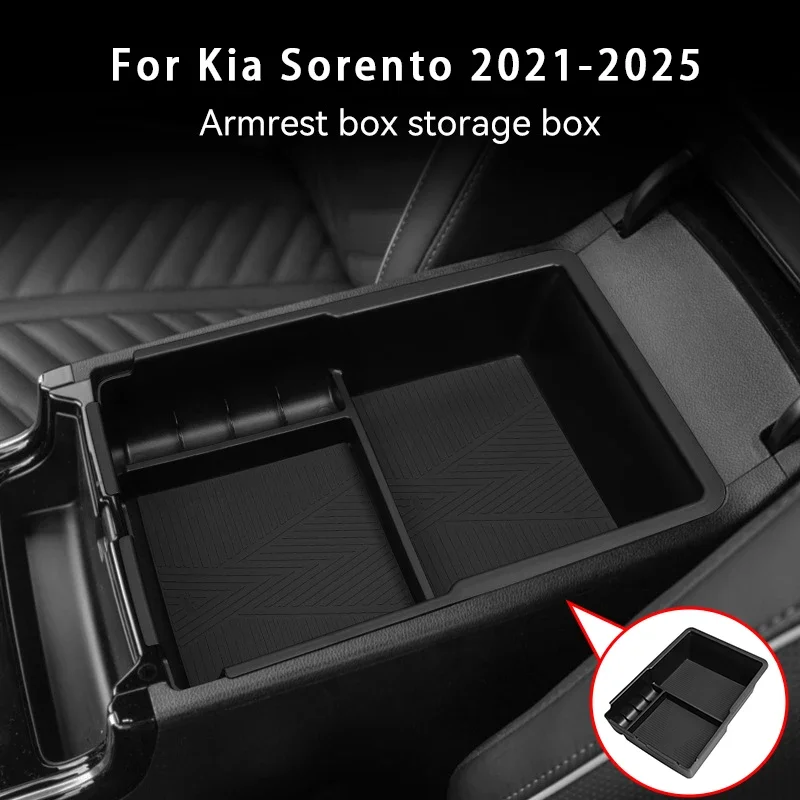 For Kia Sorento 2021-2025 Centre Console Armrest Storage Box ABS Armrest Storage Box Organizer Tray Car Interior Accessoriesies