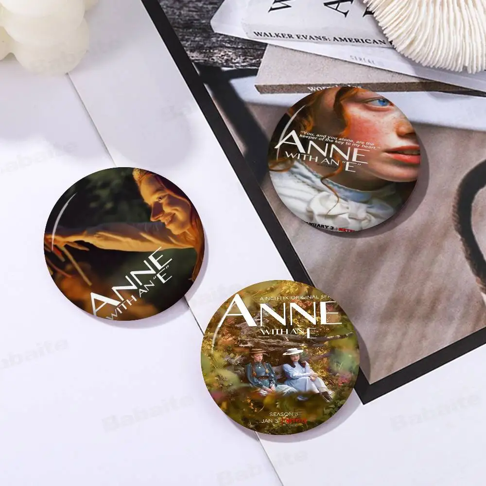 

Anne With An E 58mm Cute Anime Figure Icon Badge Handmade Tinplate Brooch for Backpack Clothes Chest Ornament Gifts