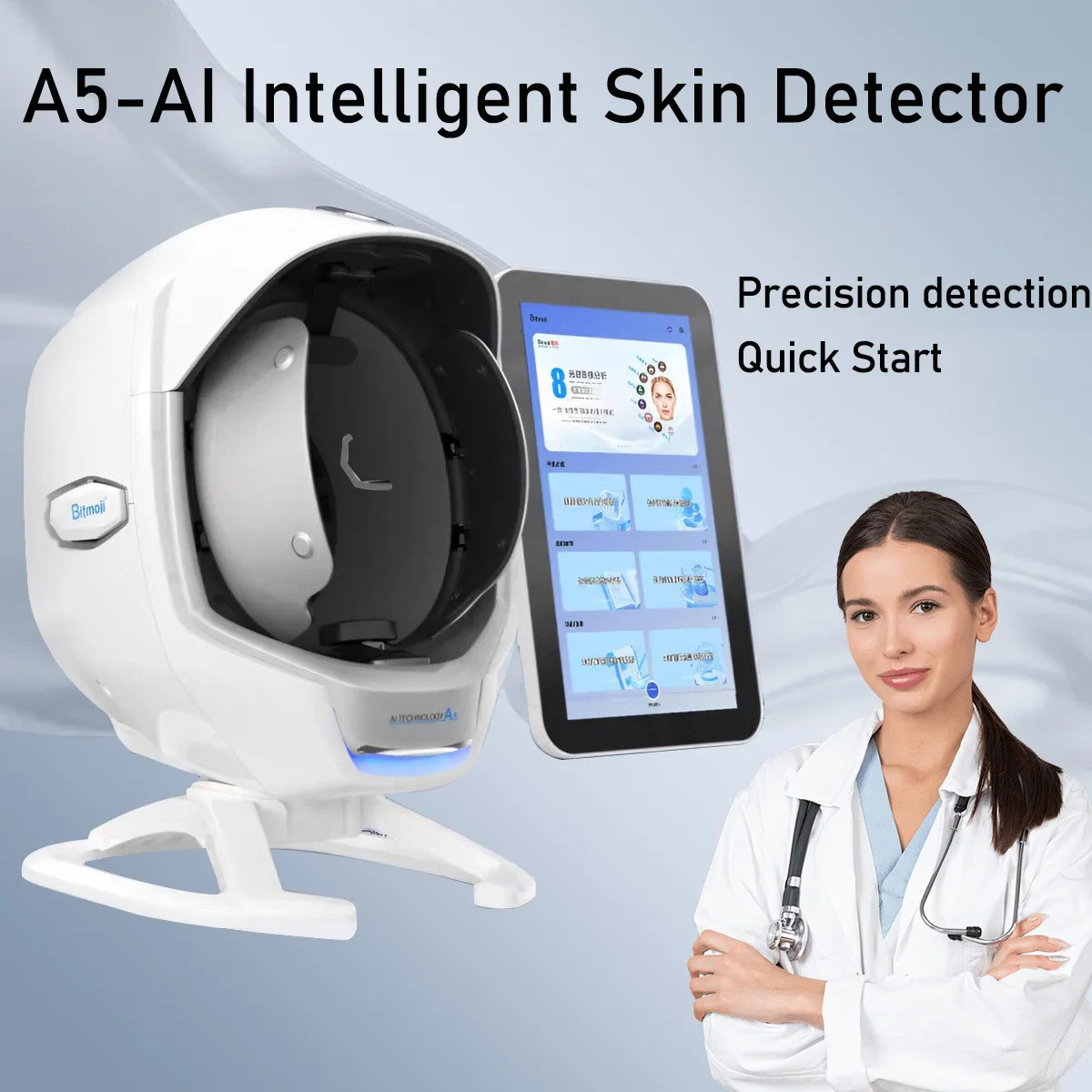 Moji A5 Skin Detector Skincare Eight Spectral Facial Tester Skin Water and Oil Analysis Beauty Salon Instrument